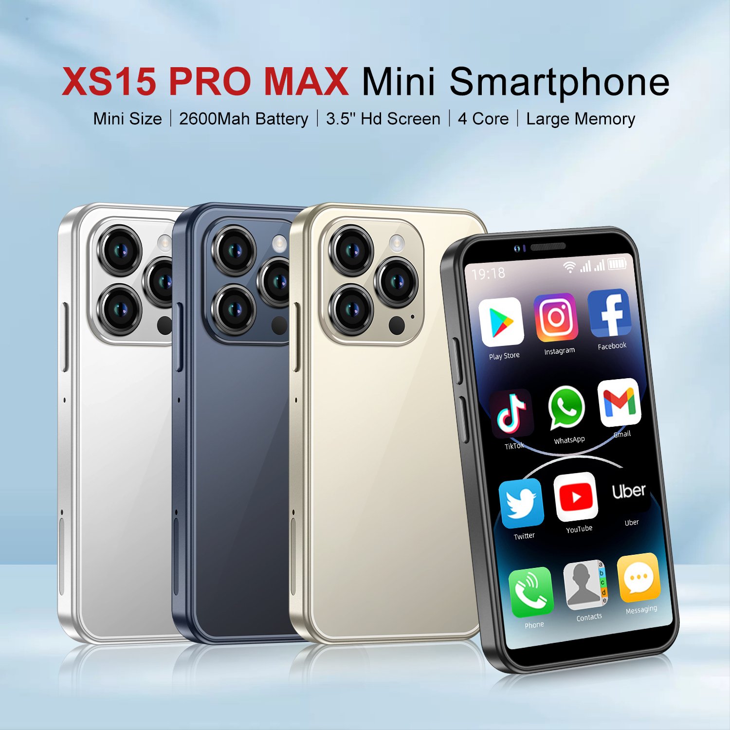 New Design 15 Pro Max Mini Android for Children Smart Phone Cheap 3G 4G Dual SIM GSM HD Screen Resolution Mini smartphone